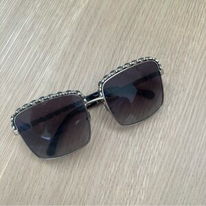 CHANEL Black and Silver Sunglasses
